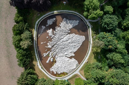 Scotland map in trees