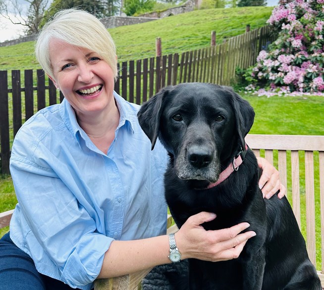 New Chair Kirsty Young RVN pictured with her dog Islay