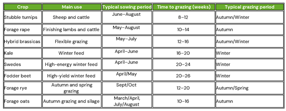 Forage crop uses