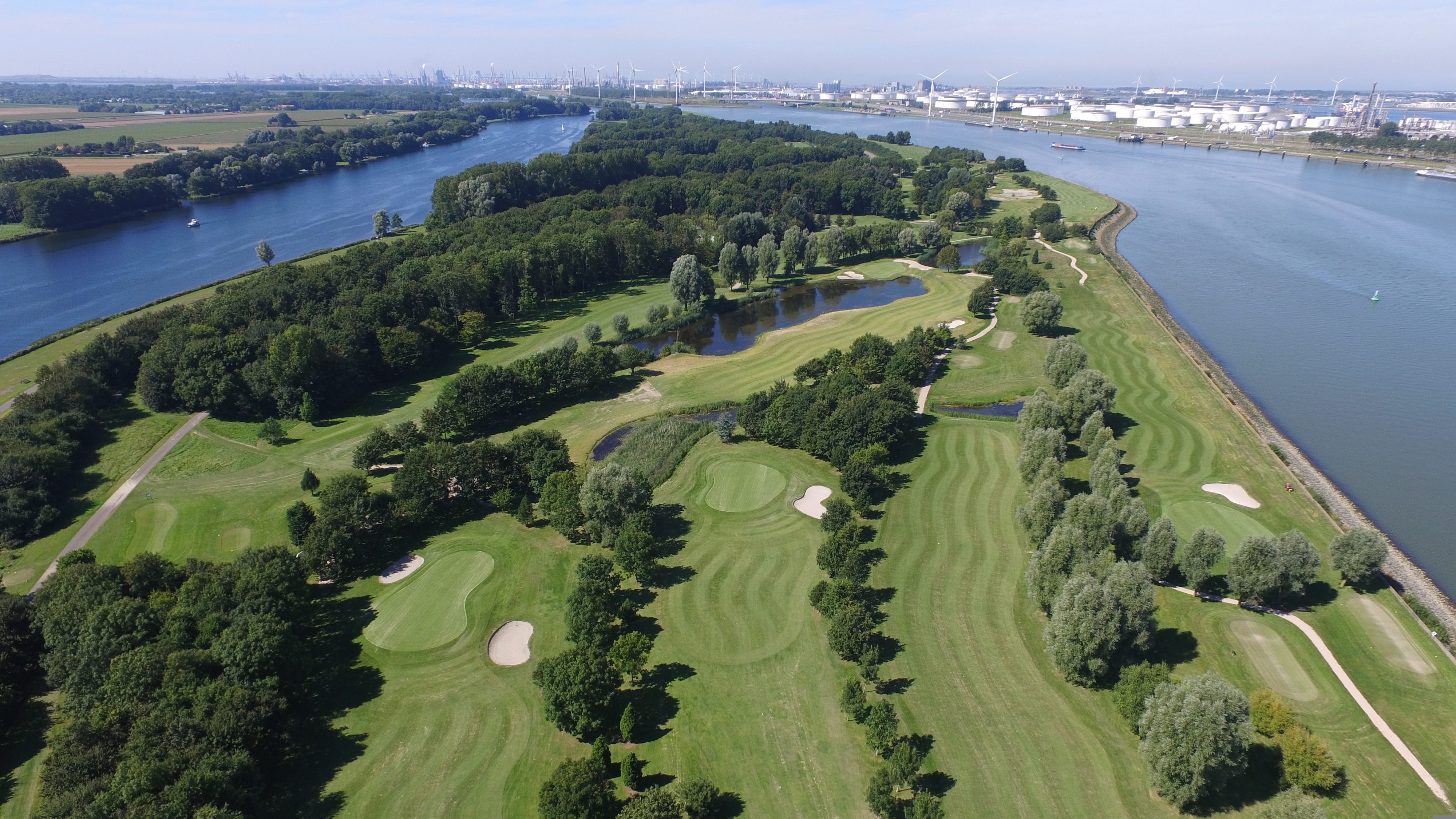 Golf course viewed from above